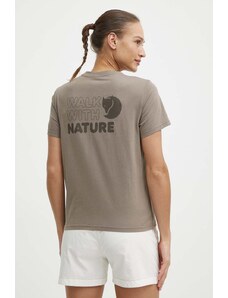 Fjallraven t-shirt Walk With Nature donna colore marrone F14600171