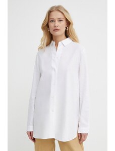 Armani Exchange camicia di lino colore bianco 3DYC08 YN3RZ