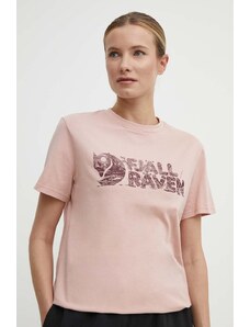 Fjallraven t-shirt Lush Logo T-shirt donna colore rosa F14600165