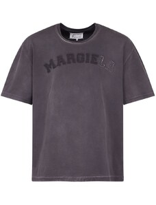 Maison Margiela T-shirt grigia logo applicato