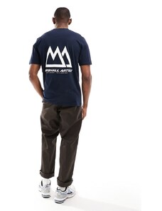 Marshall Artist - T-shirt blu navy con stampa di montagne sul retro