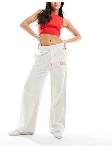 BOSS Orange BOSS - Pantaloni sportivi a fondo ampio color bianco sporco