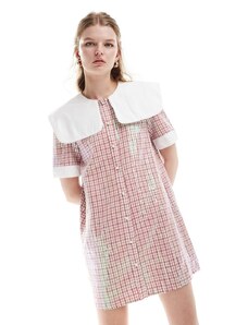 Sister Jane - Vestito corto rosa oversize con colletto e paillettes