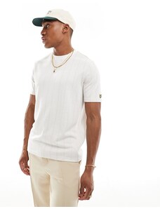 Lyle & Scott - T-shirt gessata color crema in coordinato-Bianco