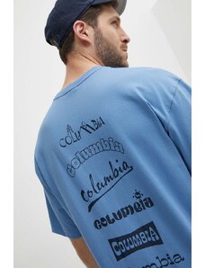 Columbia t-shirt Burnt Lake uomo colore blu 2071711