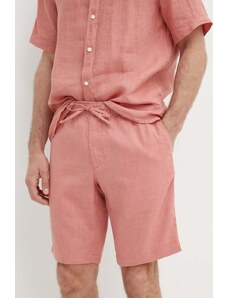 Tommy Hilfiger pantaloncini in lino colore rosa MW0MW34498
