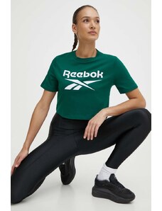 Reebok t-shirt in cotone Identity donna colore verde 100076000