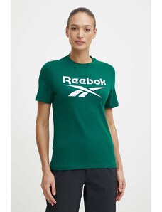 Reebok t-shirt in cotone Identity donna colore verde 100076007