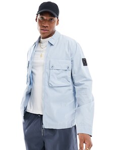 Marshall Artist - Camicia giacca in cotone slavato parachute color azzurro-Blu
