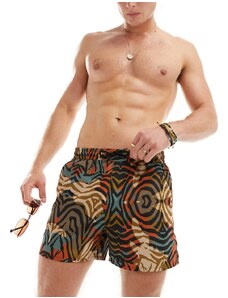 Another Influence - Pantaloncini da bagno con stampa tigrata-Multicolore