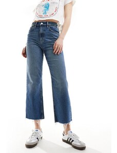 ASOS DESIGN - Easy - Jeans dritti taglio corto blu scuro medio