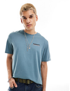 Timberland - T-shirt oversize blu con stampa sulla schiena - In esclusiva per ASOS