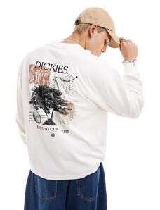 Dickies - Kenbridge - Maglietta a maniche lunghe bianco sporco con stampa