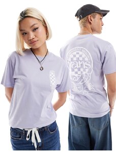 Vans - T-shirt lilla con stampa di mani e cerchio sul retro-Viola