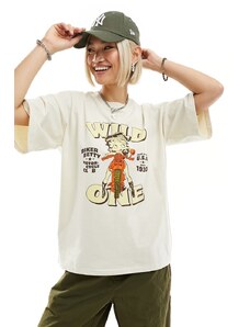 Daisy Street - T-shirt oversize color pietra con stampa di Betty Boop-Neutro