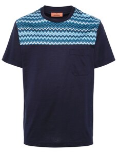 Missoni T-shirt blu con inserto