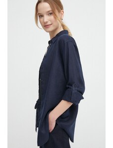 Lauren Ralph Lauren camicia di lino colore blu navy