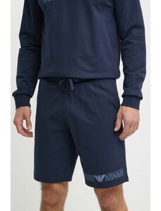 Emporio Armani Underwear pantaloncini lounge in cotone colore blu navy 111004 4R566