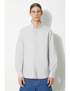 Carhartt WIP camicia in cotone Longsleeve Bolton Shirt uomo colore grigio I030238.1YEGD
