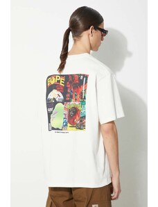 A Bathing Ape t-shirt in cotone Bape Album Monogram Tee uomo colore beige 1J80109051