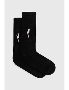 Neil Barrett calzini Bolt Cotton Skate Socks uomo colore nero MY77116A-Y9400-524N