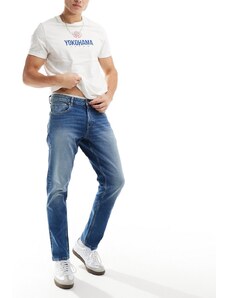 ASOS DESIGN - Jeans stretch slim lavaggio blu medio