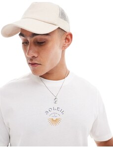 ASOS DESIGN - T-shirt bianca con stampa di sole sul petto-Grigio