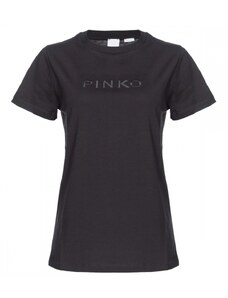 Pinko t-shirt da donna basic a maniche corte in jersey di cotone nera