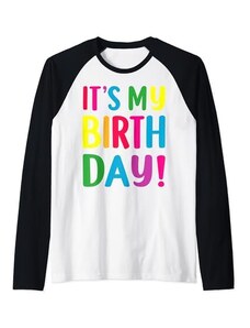 Happy Birthday T Shirts Maglietta con scritta "It's My Birthday" per donne, adolescenti, ragazze, ragazzi, regalo divertente Maglia con Maniche Raglan