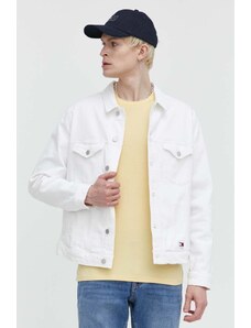 Tommy Jeans giacca di jeans uomo colore bianco