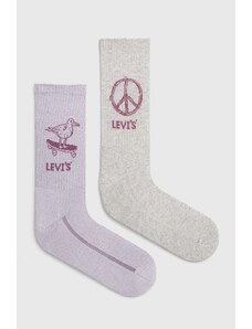 Levi's calzini pacco da 2 colore violetto