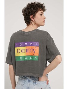 Tommy Jeans t-shirt in cotone donna colore grigio DW0DW18141