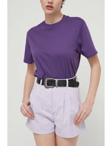 Tommy Jeans pantaloncini donna colore violetto DW0DW17775