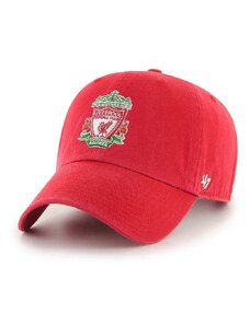 47 brand berretto da baseball in cotone Liverpool FC colore rosso con applicazione EPL-RGW04GWS-RDB