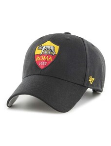 47brand berretto da baseball in cotone AS Roma colore nero con applicazione ITFL-MVP01WBV-BKH
