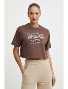 Reebok Classic t-shirt in cotone Archive Essentials donna colore marrone 100075642