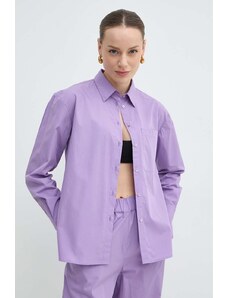 MAX&Co. camicia in cotone donna colore violetto 2416111044200
