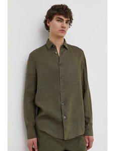 Drykorn camicia di lino RAMIS colore verde 126004 47350