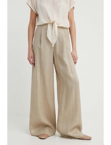 Marella pantaloni in lino colore beige 2413131184200
