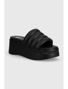 Tommy Jeans ciabatte slide TJW WEDGE SANDAL donna colore nero EN0EN02455