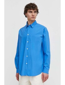 Samsoe Samsoe camicia in cotone SALUAN uomo colore blu M24100044