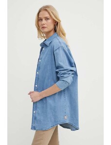 Guess camicia di jeans ROMINA donna colore blu W4GH93 D5CJ1