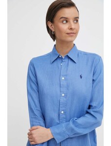 Polo Ralph Lauren camicia di lino colore turchese