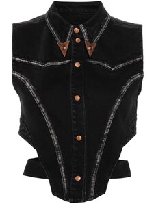 Versace Jeans Couture Canotta denim in stile corsetto