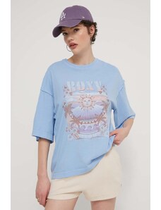 Roxy t-shirt in cotone Sweet Shine donna colore blu ERJZT05696