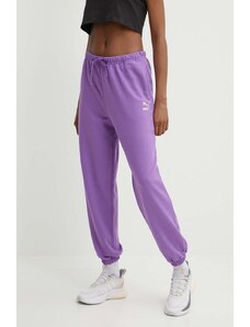 Puma pantaloni da jogging in cotone BETTER CLASSIC colore violetto 624233
