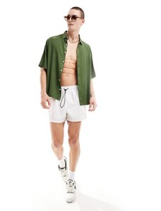 ASOS DESIGN - Camicia oversize in viscosa verde scuro