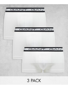 GANT - Confezione da 3 paia di boxer bianchi con fascia in vita con logo-Bianco
