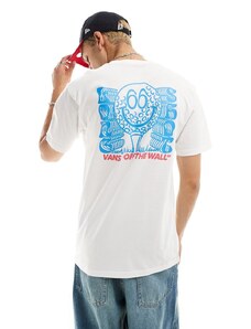 Vans - Long Shot - T-shirt bianca con stampa sulla schiena-Bianco