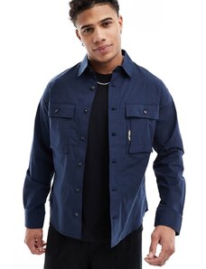 Marshall Artist - Camicia a maniche lunghe blu navy con doppia tasca